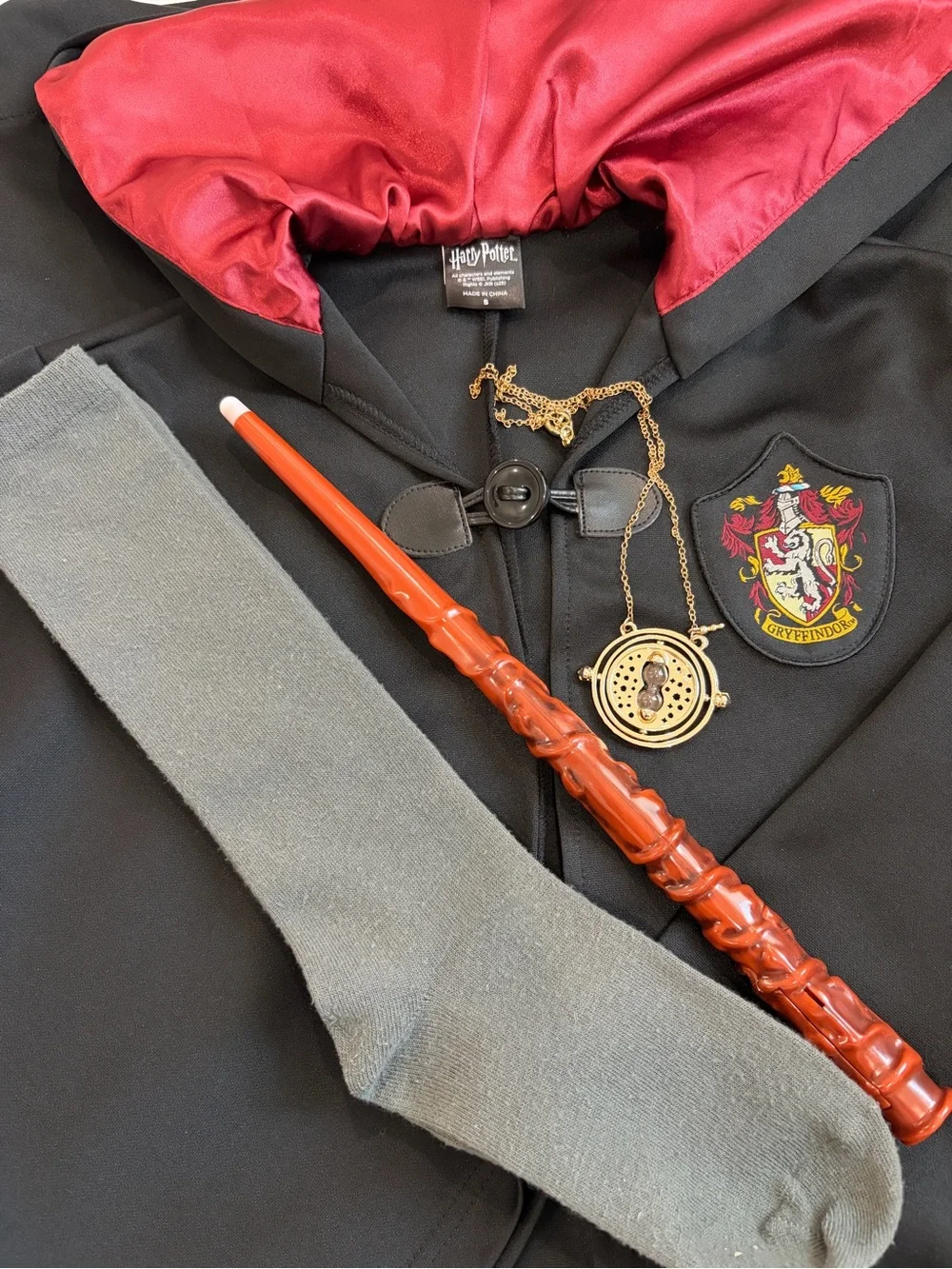 Harry Potter Black Kids Long Wizard Robe Jacket with Crest